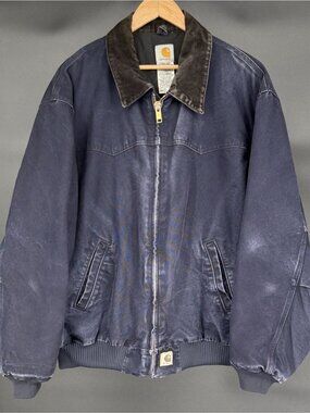 Carhartt J14 MDT Santa Fe Jacket 3XL Navy 2007 Workwear Distressed Faded